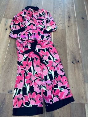 kate spade Pink & Black Floral Pajama Set